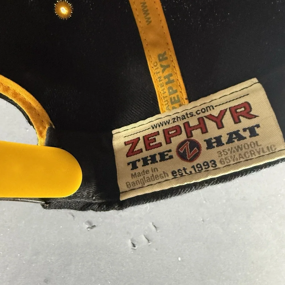 Zephyr Iowa Hawkeyes Oversized Logo Snapback Hat Black Gold NCAA Cap OSFM